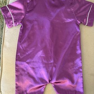 Purple Satin Baby Romper